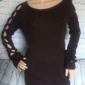 Brown sweater with cutout sleeves - Venus - small
